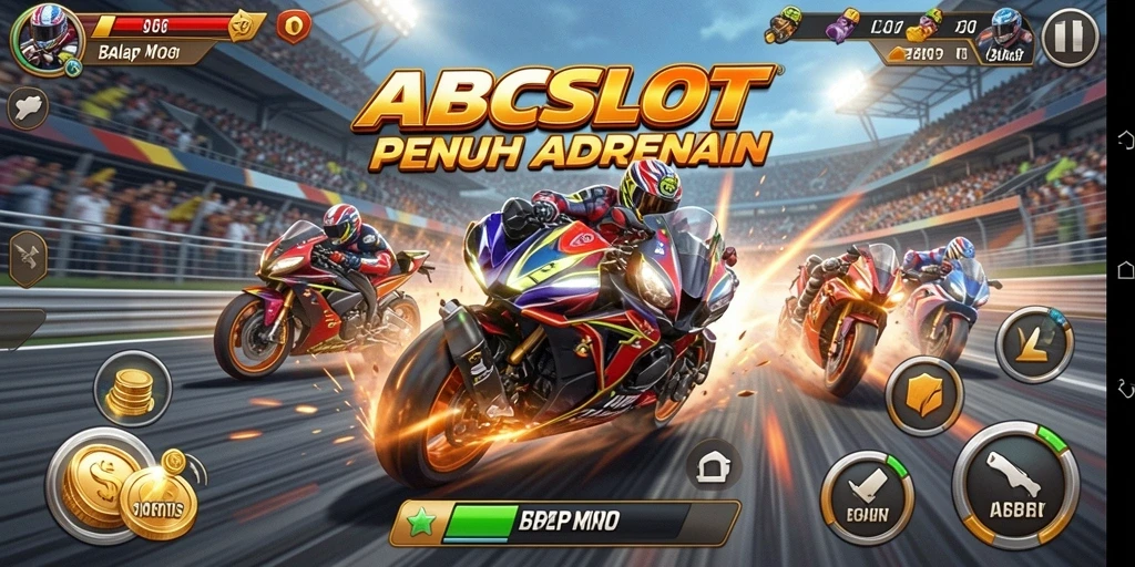 Tampilan gameplay seru dengan aksi balap motor yang menegangkan.