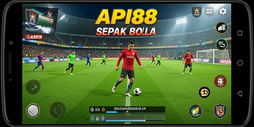 Screenshot API88 menampilkan gameplay sepak bola yang dinamis dan interaktif.