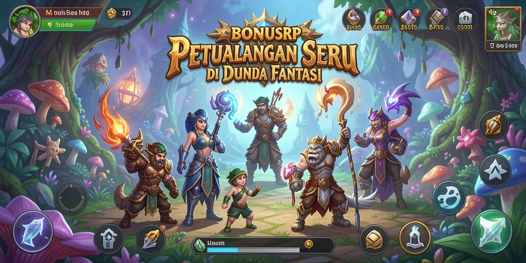 Tangkapan layar utama BONUSRP menampilkan aksi petualangan yang mendebarkan.
