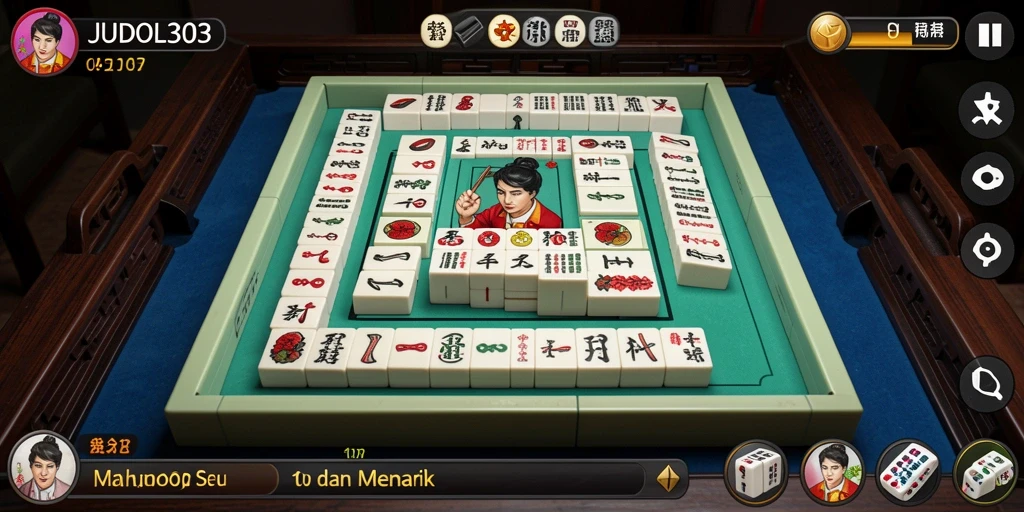 Tampilan gameplay seru di JUDOL303 dengan ubin Mahjong.