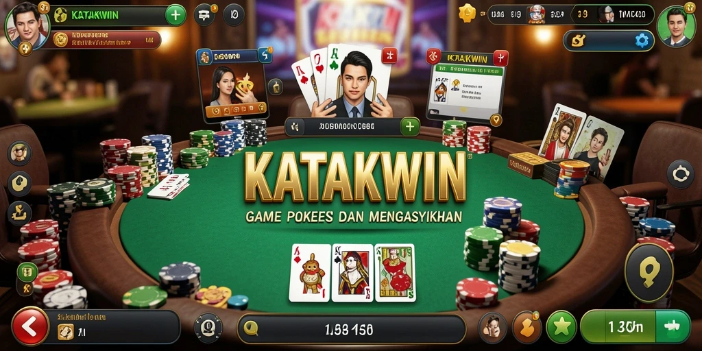 Tampilan gameplay menarik KATAKWIN saat bermain Poker.