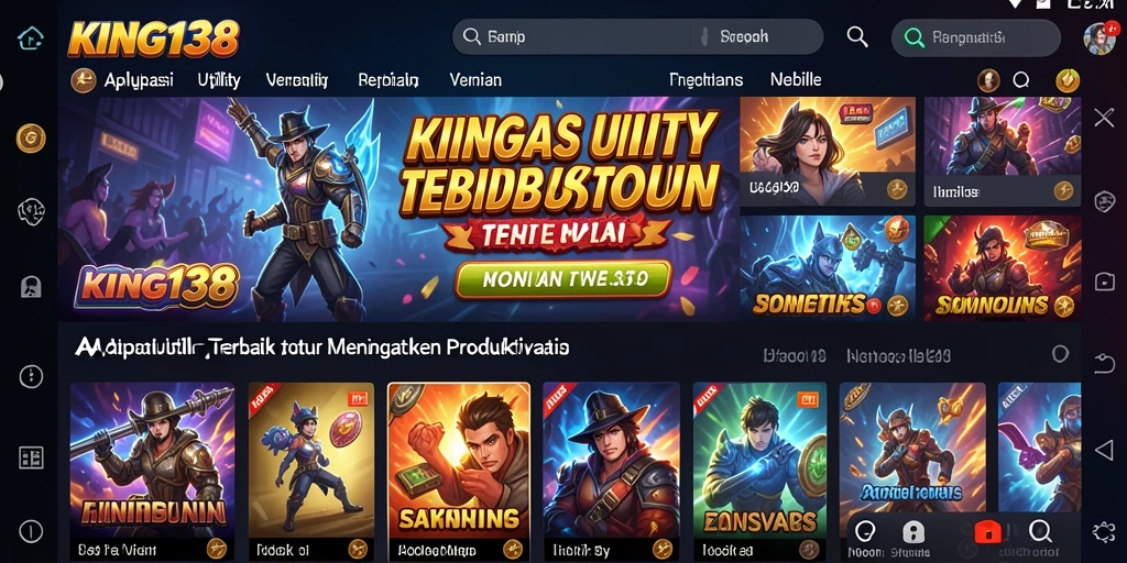 Tampilan antarmuka utama KING138 dengan fitur-fitur Utility yang canggih.