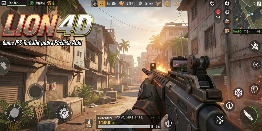 Screenshot LION4D menampilkan aksi menegangkan dalam permainan FPS.