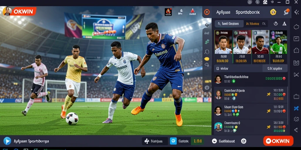Gameplay menarik dari OKWIN yang menampilkan taruhan olahraga langsung.
