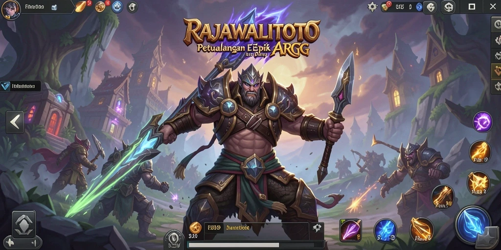 Menampilkan aksi pertempuran seru dalam dunia ARPG RAJAWALITOTO.