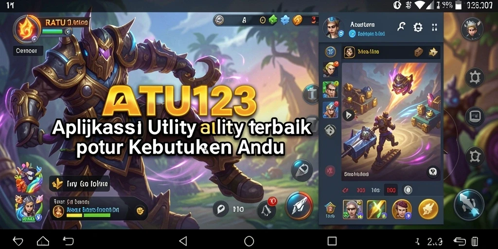Tangkapan layar utama aplikasi RATU123 yang menampilkan fitur-fitur Utility.