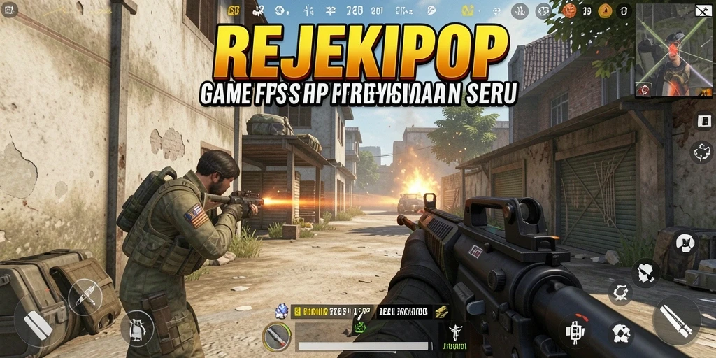 Tampilan gameplay seru dalam REJEKIPOP dengan aksi tembak-menembak yang mendebarkan.