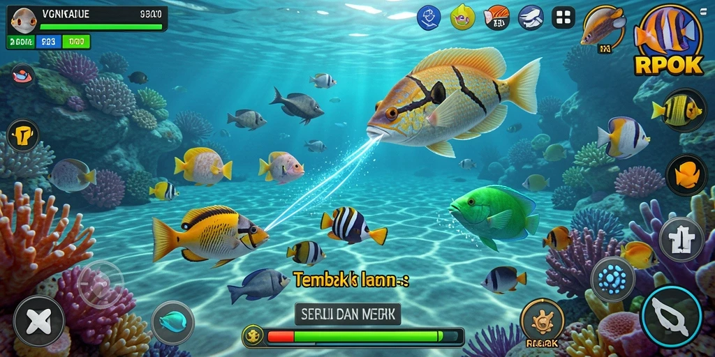 Gameplay menarik Tembak Ikan di RPOK yang penuh warna.