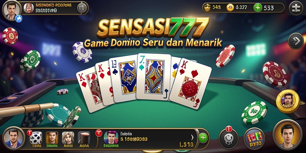 Tampilan menarik gameplay Domino SENSASI777 yang seru.